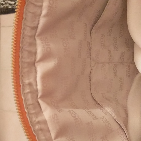 Michael Kors Orange Ostrich Satchel - Picture 5 of 6